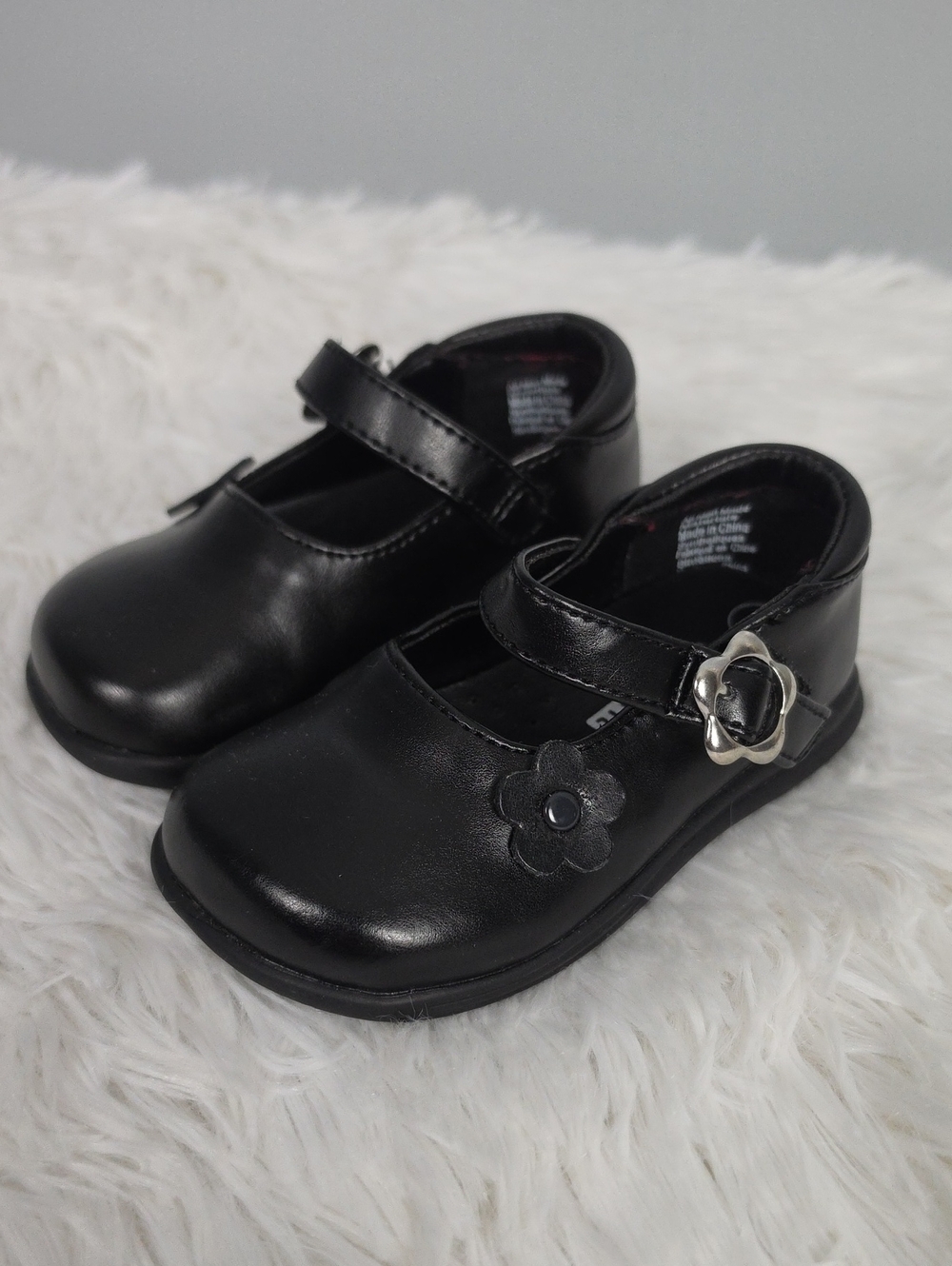 SmartFit Baby Girl Black Mary Jane Dress Shoes Size 4